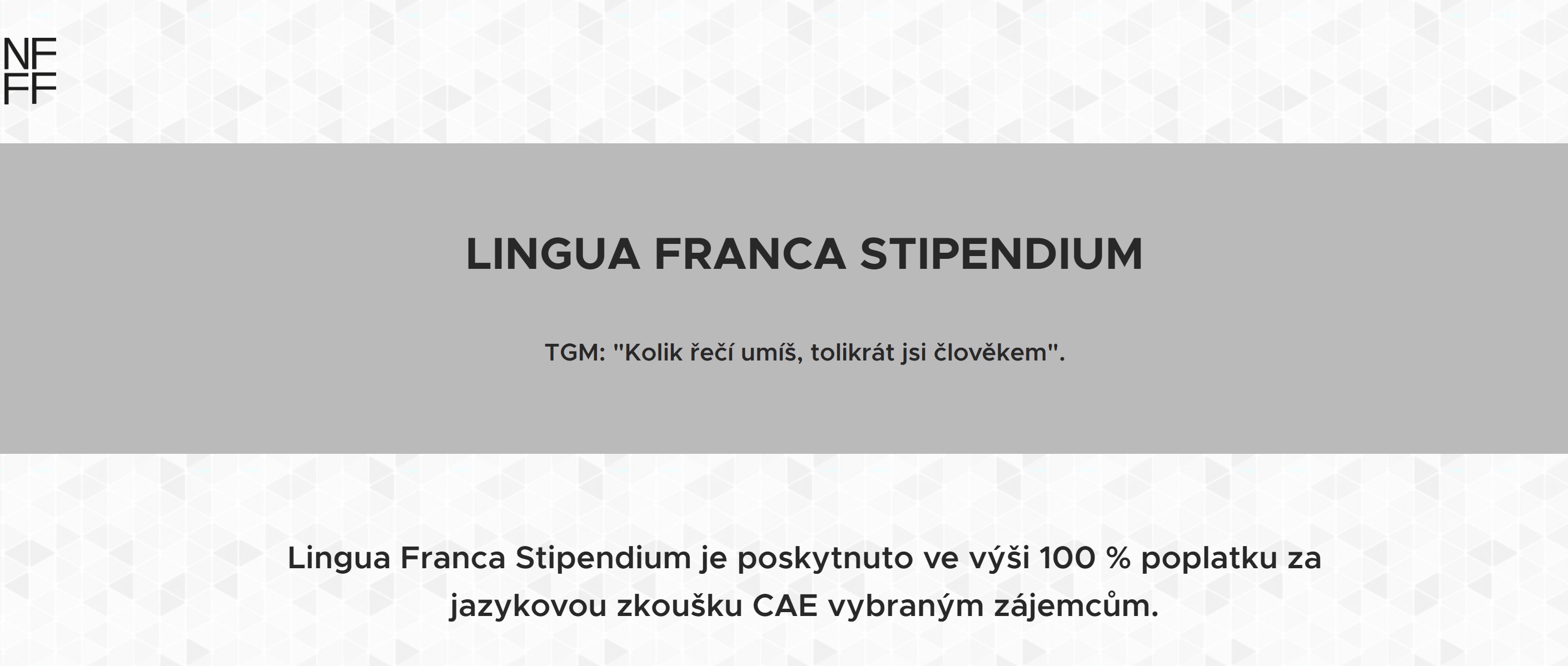 Informace k uzávěrce přihlášek pro aktuální ročník Lingua Franca Stipendia 2024/25